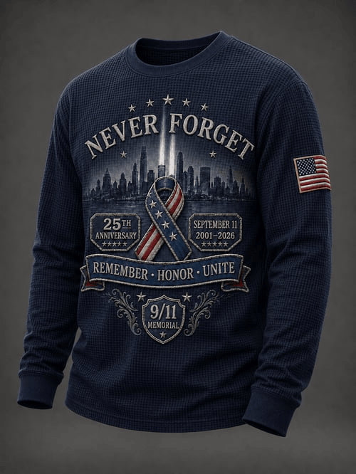 Never Forget 25th Anniversary 2001 2026 Long Sleeve Shirt Firefighter Merch Best Gifts