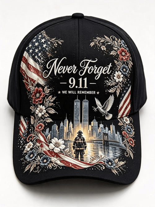 Never Forget 911 September 11 2001 Hat Twin Towers Patriotic Cap Gifts For Men Fans