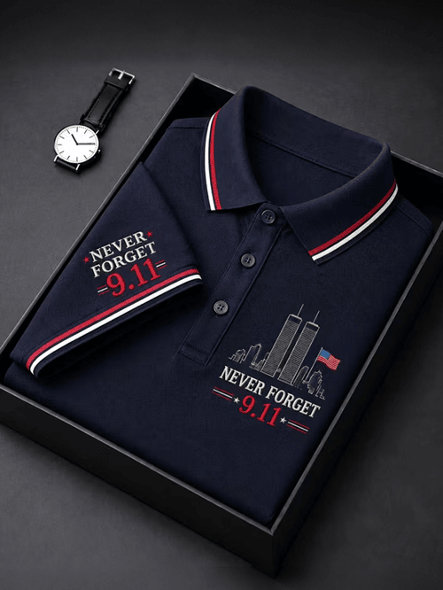 Never Forget Polo Shirt Patriot Memorial Clothing Gift For USA Patriots