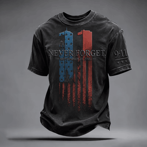 Never Forget Sept 11 T-Shirt Distressed USA Flag Clothing Gift For NYPD 9-11 Officers