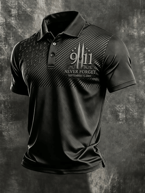 Never Forget September 11 Polo Shirt Firefighter Tribute Clothing Gift For Fire Departments