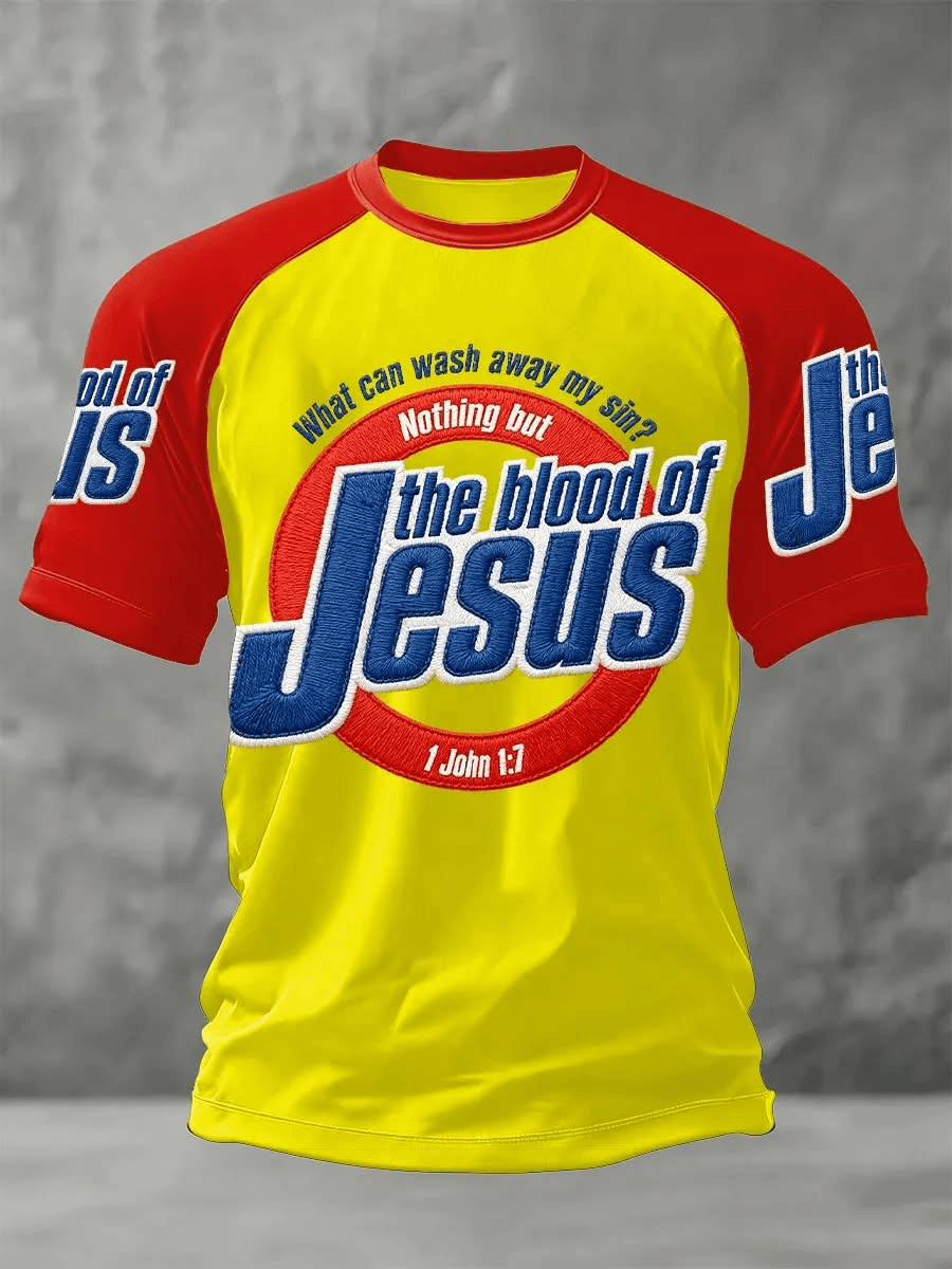 Nothing But The Blood Of Jesus 1 John 1 7 T-Shirt Jesus Merch Gift For Christian Fans