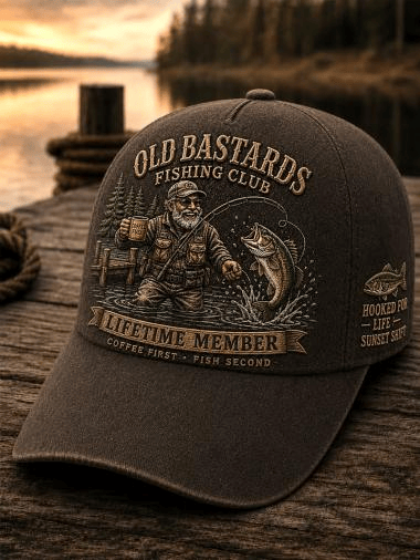 Old Bastards Fishing Club Lifetime Member Hat Old Bastards Merch Gift For Fishing Fans