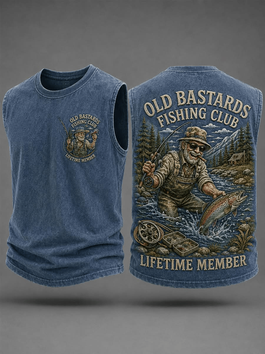 Old Bastards Fishing Club Lifetime Member Tank Top Vintage Fisherman Clothes Gift For Men