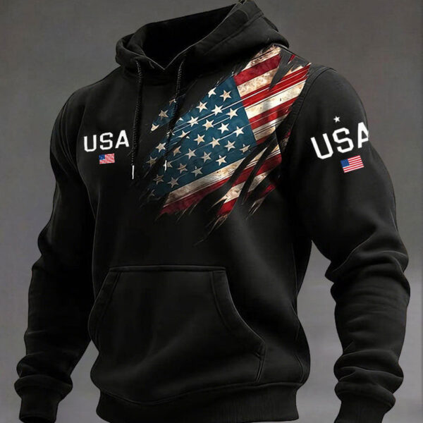 Patriotic USA Flag Hoodie Clothes For July 4Th Independence Day Hoodie Patriotic Gifts - WWCandleCo