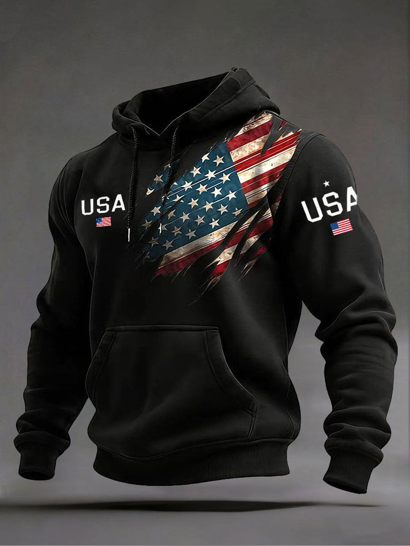Patriotic USA Flag Hoodie Clothes For July 4Th Independence Day Hoodie Patriotic Gifts - WWCandleCo