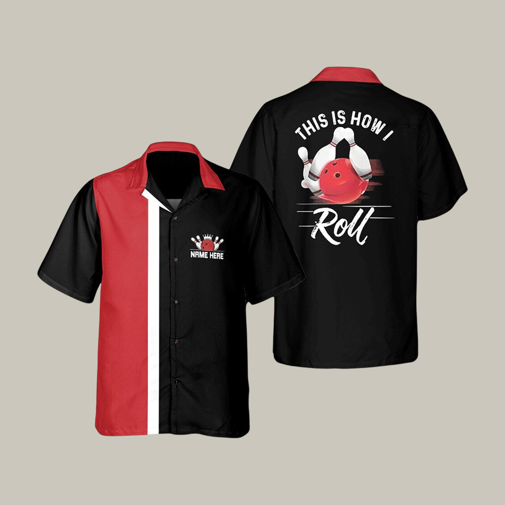 Personalized Retro Bowling Hawaiian Shirt Bowling Graphic Tee Good Present For Father - WWCandleCo