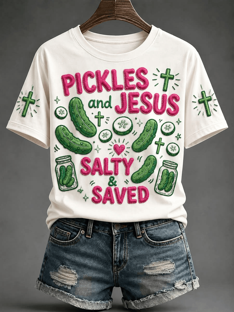 Pickles And Jesus Funny Christian T-Shirt Humorous Religious Faith Tee Meaningful Gifts