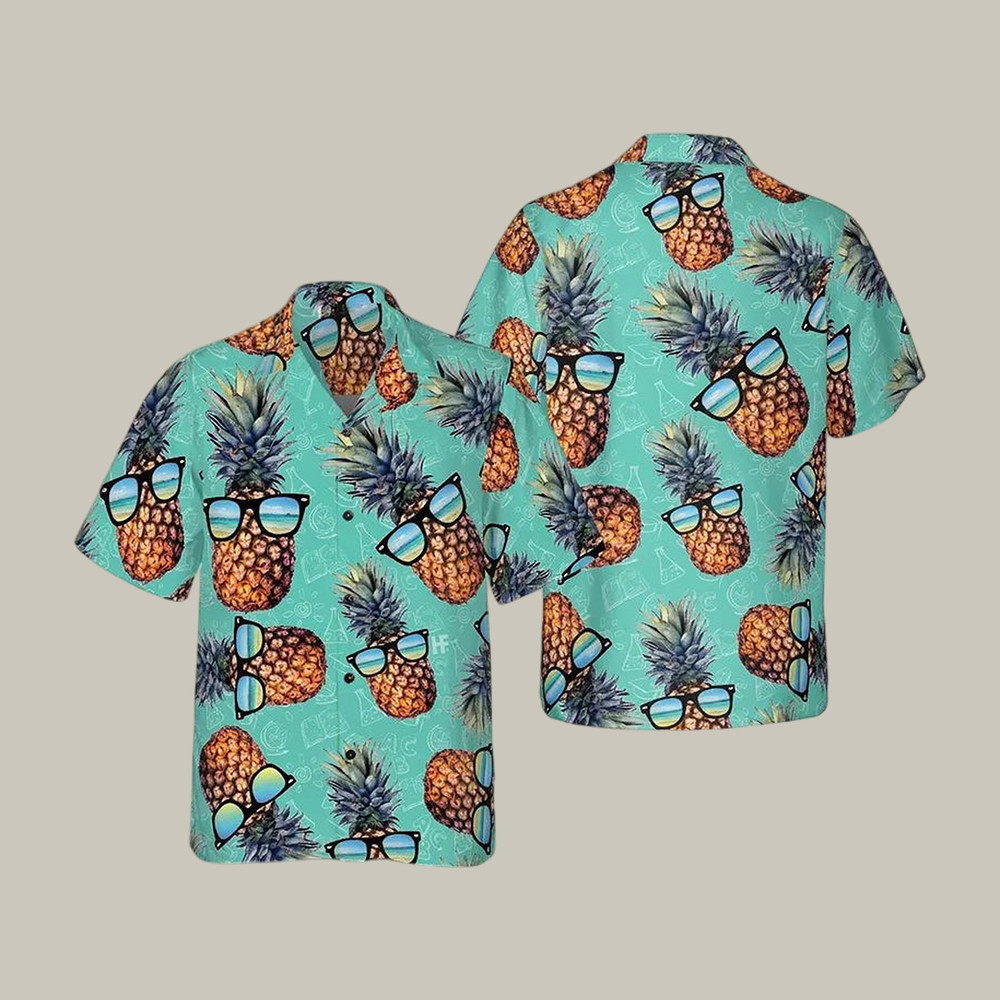 Pineapple Hawaiian Shirt Sunglasses Fruit Aloha Shirt Best Gift For Best Friends - WWCandleCo