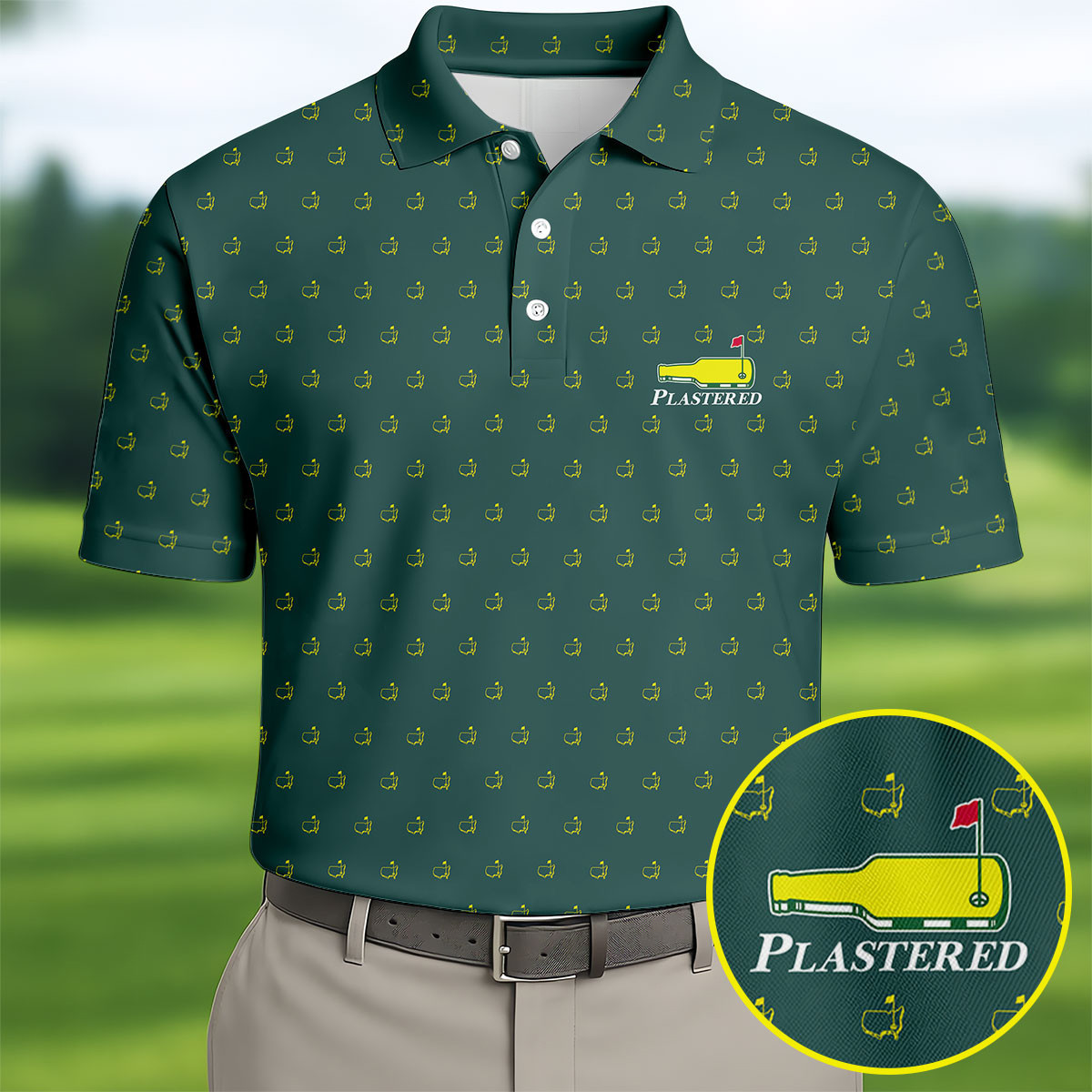 Plastered Beer Bottle Logo Golf Tournament Performance Polo Shirt Golf Shirt Father's Day Gift - WWCandleCo