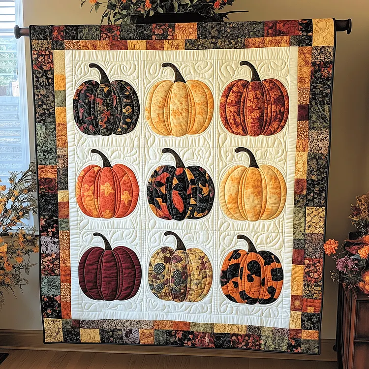 Pumpkin Magic Quilted Blanket Pumpkin Patch Quilt Merch House Gift