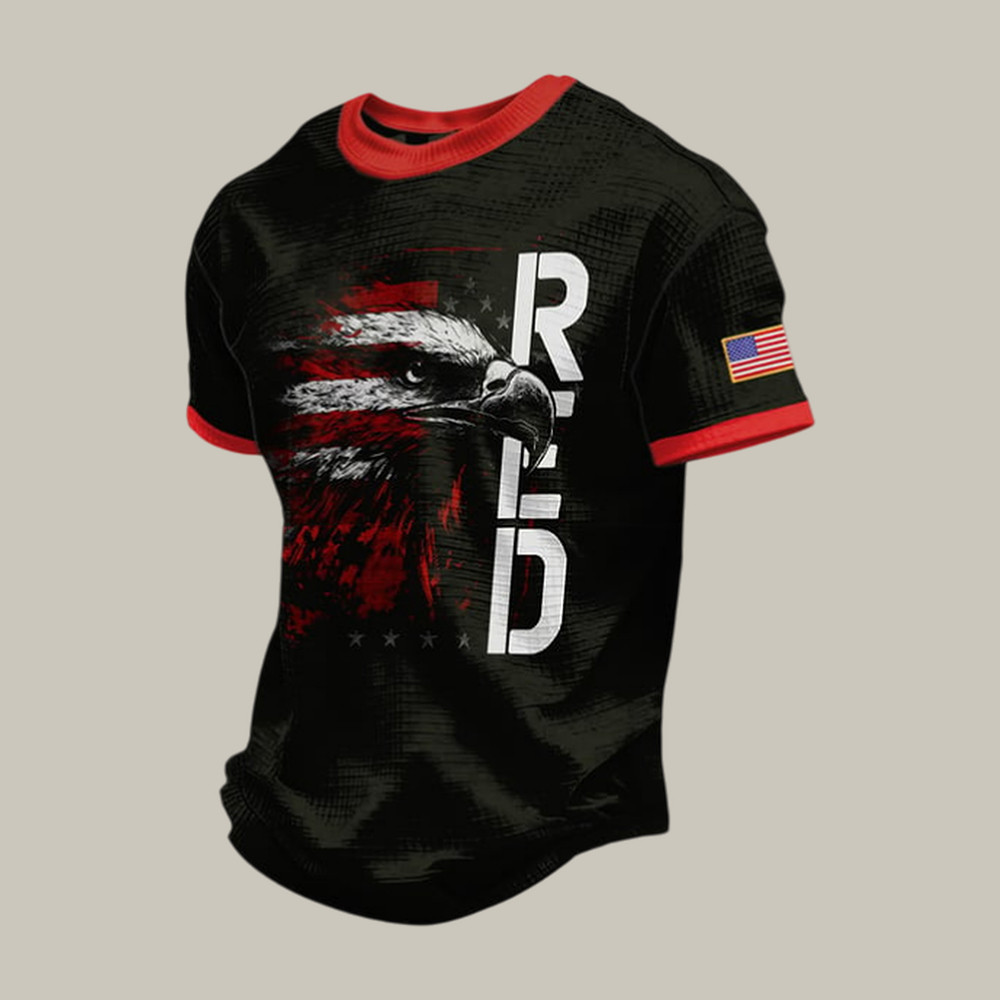 Red Friday American Flag Eagle T-Shirt We Wear Red On Fridays Shirt Memorial Day Gift For Dad - WWCandleCo