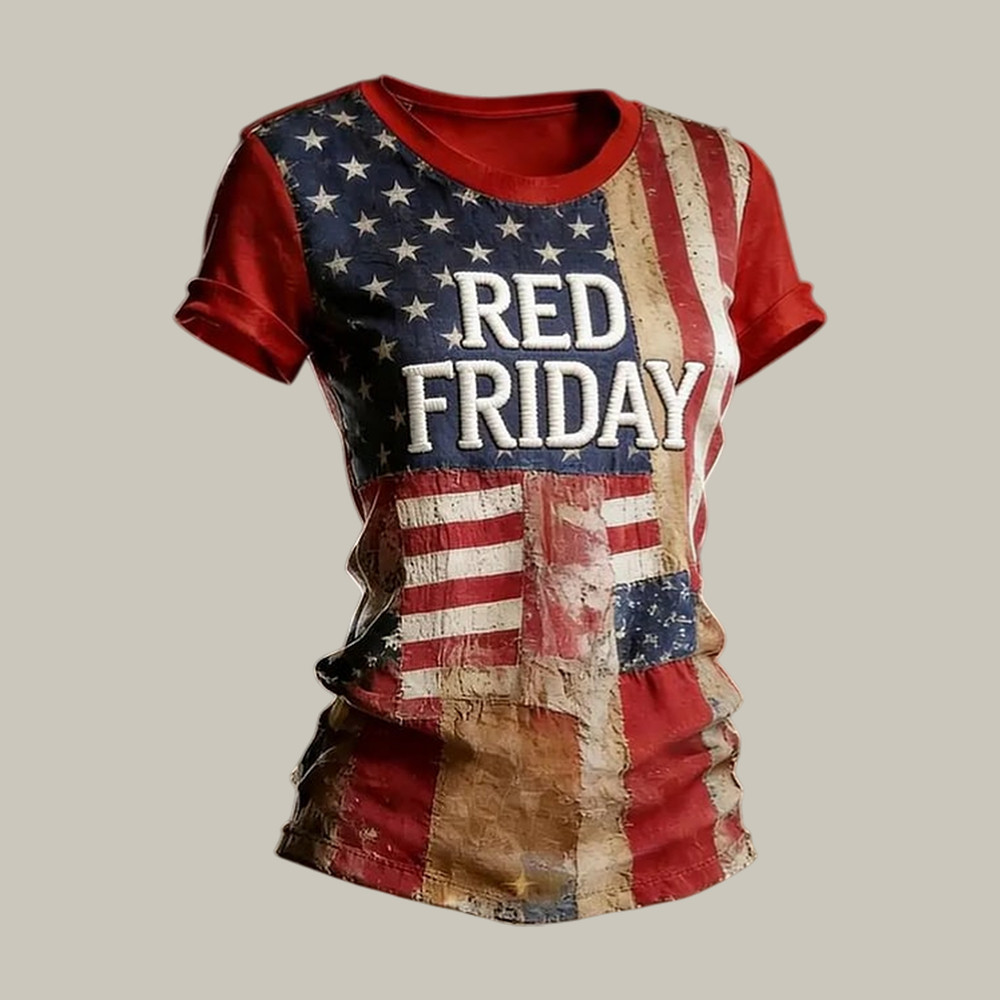 Red Friday American Flag Floral T-Shirt Remember Everyone Deployed Clothes Best Gift Idea - WWCandleCo
