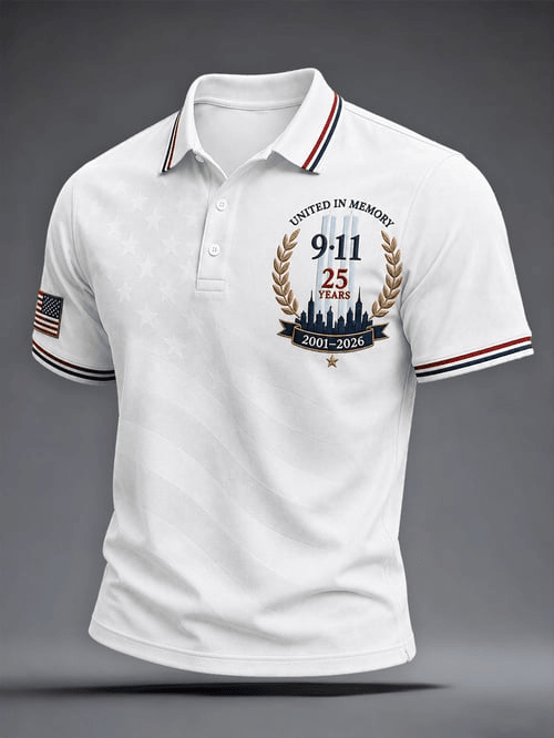 September 11 Memorial Anniversary Polo Shirt United We Stand Apparel Gift For NY Citizens