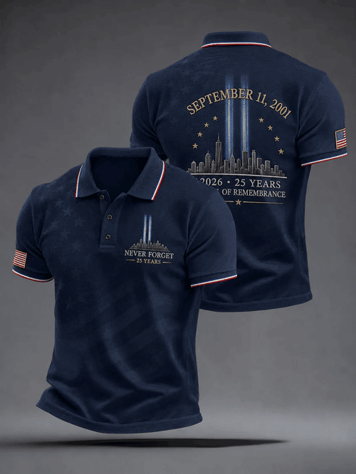 September 11 Memorial Polo Shirt We Will Never Forget Merch Gift For Proud Veterans