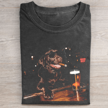 Silly Chocolate Labrador T-Shirt Horse Portrait Clothing Funny Gifts For Fans