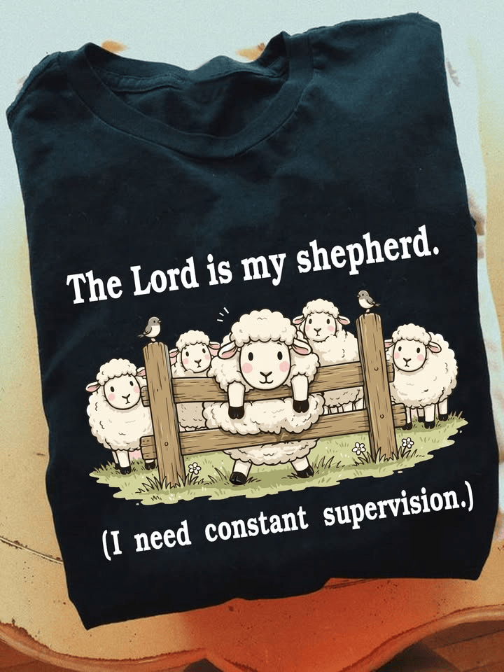 The Lord Is My Shepherd T-Shirt Cute Christian Merch Gift For Sheep Lovers