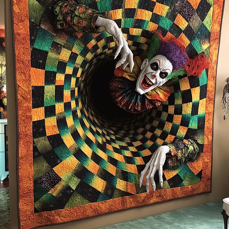 Twisted Clown Quilted Blanket Creepy Clown Tunnel Merch Room Lover Gift