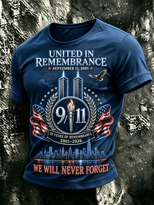 United In Remembrance T-Shirt 25 Years 2001 2026 Clothing Gift For USA Patriots