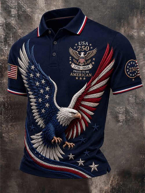 USA 250 1776-2026 Polo Shirt Proud To Be American Merch Gift Ideas For Brother