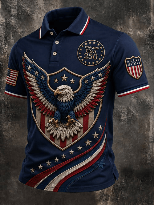 USA 250 Years 1776-2026 Polo Shirt America Eagle Merch Gift For Sport Fans