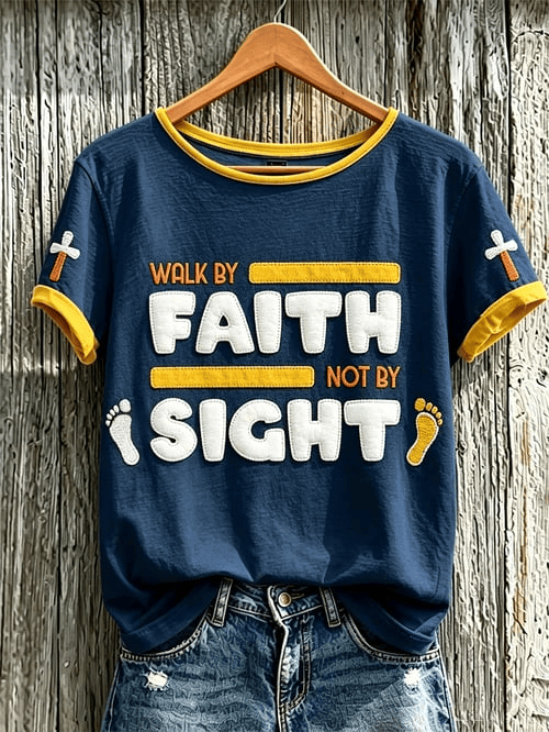 Walk By Faith Not By Sight T-Shirt Faith Merch Gift For Christian Fans