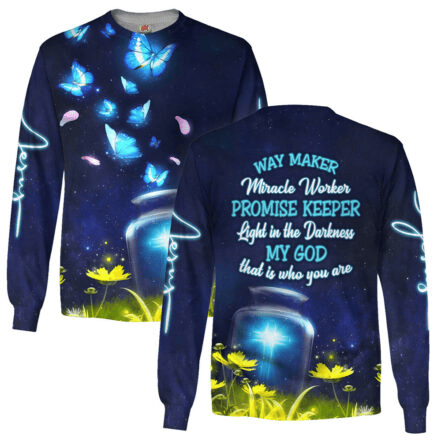 Way Maker Miracle Worker Long Sleeve Shirt Promise Keeper Light In The Darkness Gift