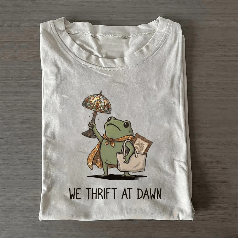 We Thrift At Dawn T-Shirt Frog Lover Shirt Vintage Gifts For Fans