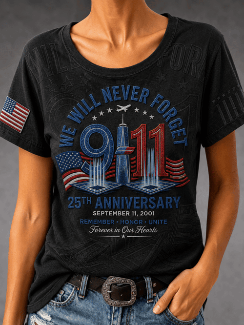 We Will Never Forget 2001-2026 T-Shirt 25th Anniversary Clothing Birthday Presents For Her