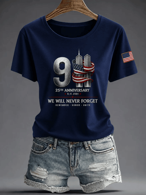 We Will Never Forget 25th Anniversary T-Shirt 25 Years 2001 2026 Clothing Gifts For Her