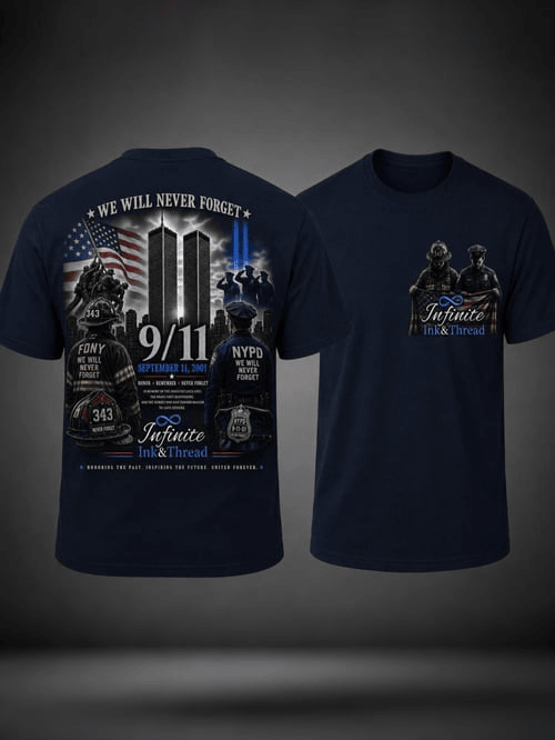 We Will Never Forget Sept 11 Pack T-Shirt September 11 Merch Gift For Patriot Day Supporters
