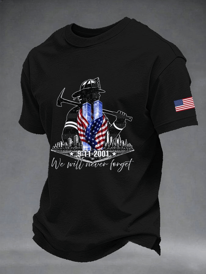 We Will Never Forget T-Shirt 25th Anniversary 9 11 Merch Birthday Gift For Husband
