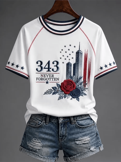 We Will Never Forget T-Shirt 25th Anniversary 9 11 Merch Gift For 9-11 Veterans