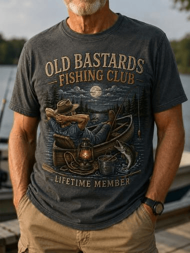 Welcome To The Old Men Fishing Club T-Shirt Old Bastards Fishing Club Lifetime Member Shirt