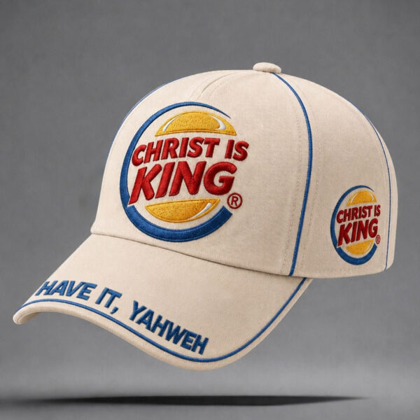 Christ Is King Burger King Parody Hat Funny Fast Food Merch Birthday Gift