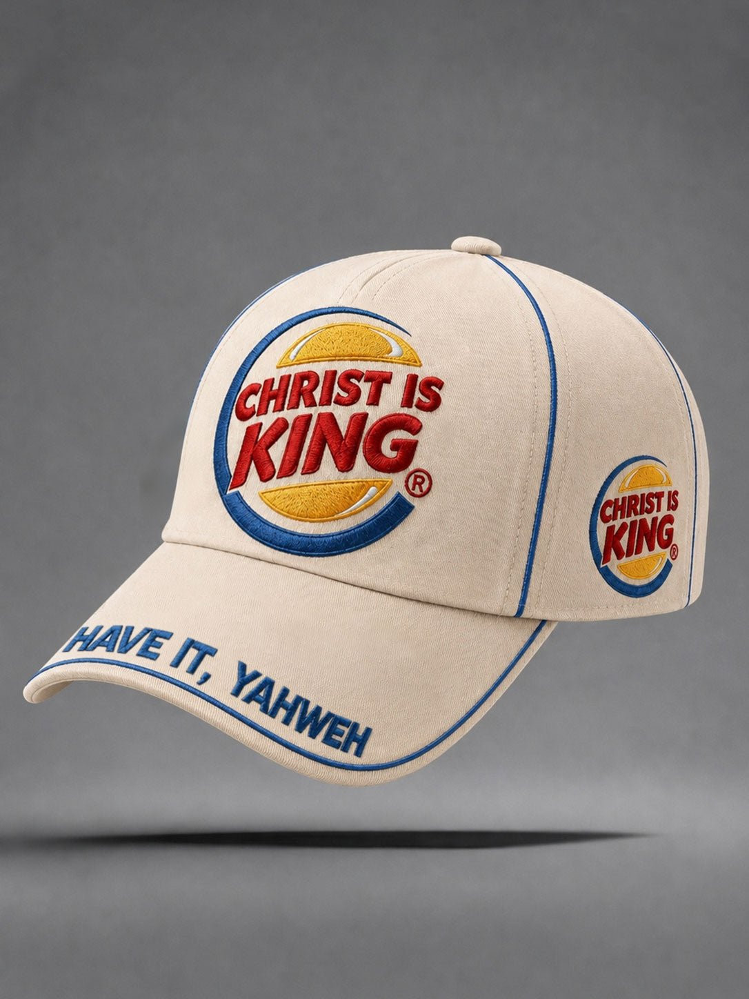Christ Is King Burger King Parody Hat Funny Fast Food Merch Birthday Gift