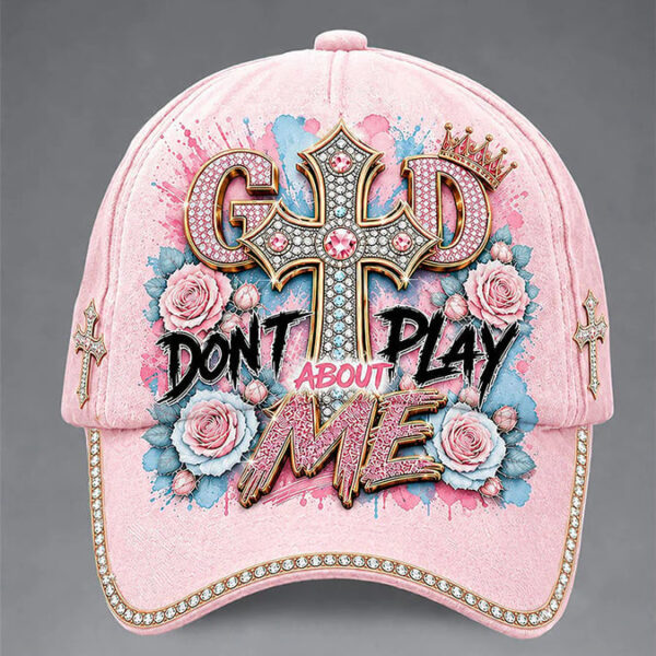 God Don't Joke With Me Faith Hat Cute Floral Crown Cross Cap Godly Man Birthday Gift