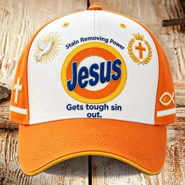 Jesus Stain-Removing Power Hat Jesus Gets Tough Sin Out Cap Religious Gifts For Men
