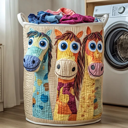 Rustic Horse Storage Basket Farmhouse Laundry Hamper Decor Gift For Home