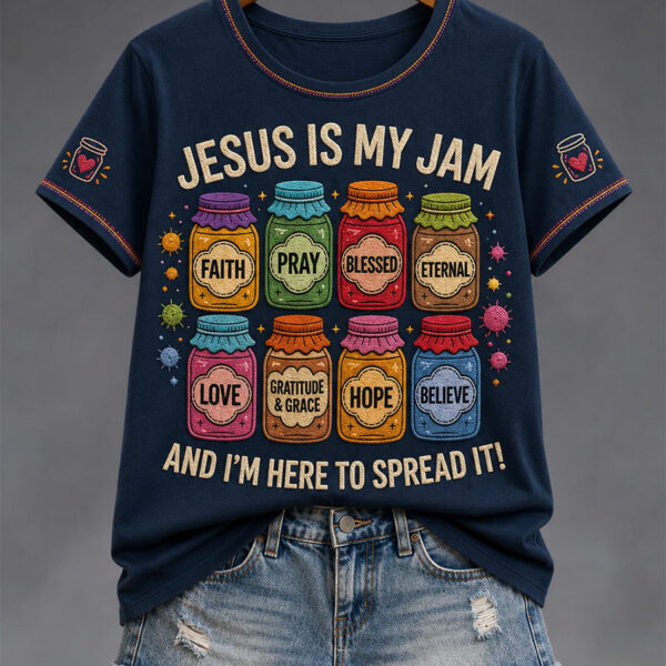 Women's Christian Jesus Is My Jam And I'm Here To Spread It T-Shirt Unique Religious Gifts