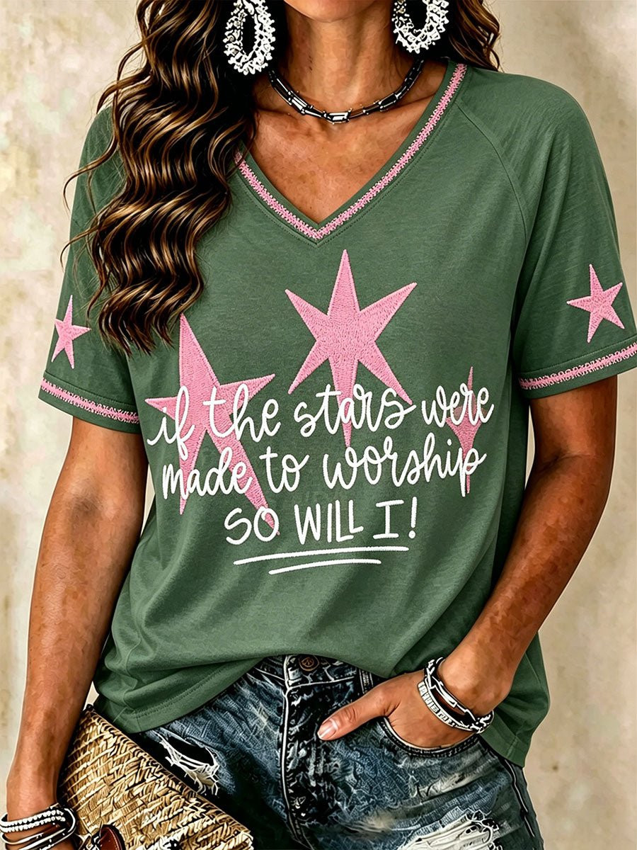 Women's So Will L V-Neck Shirt Christian Star Merch Christian Gifts For Graduates